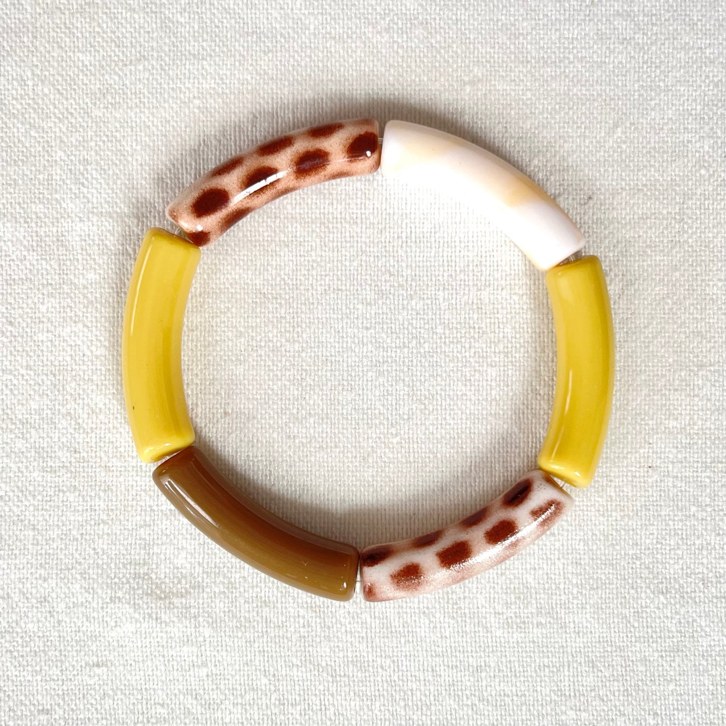 Pulsera Posidonia fina mostaza