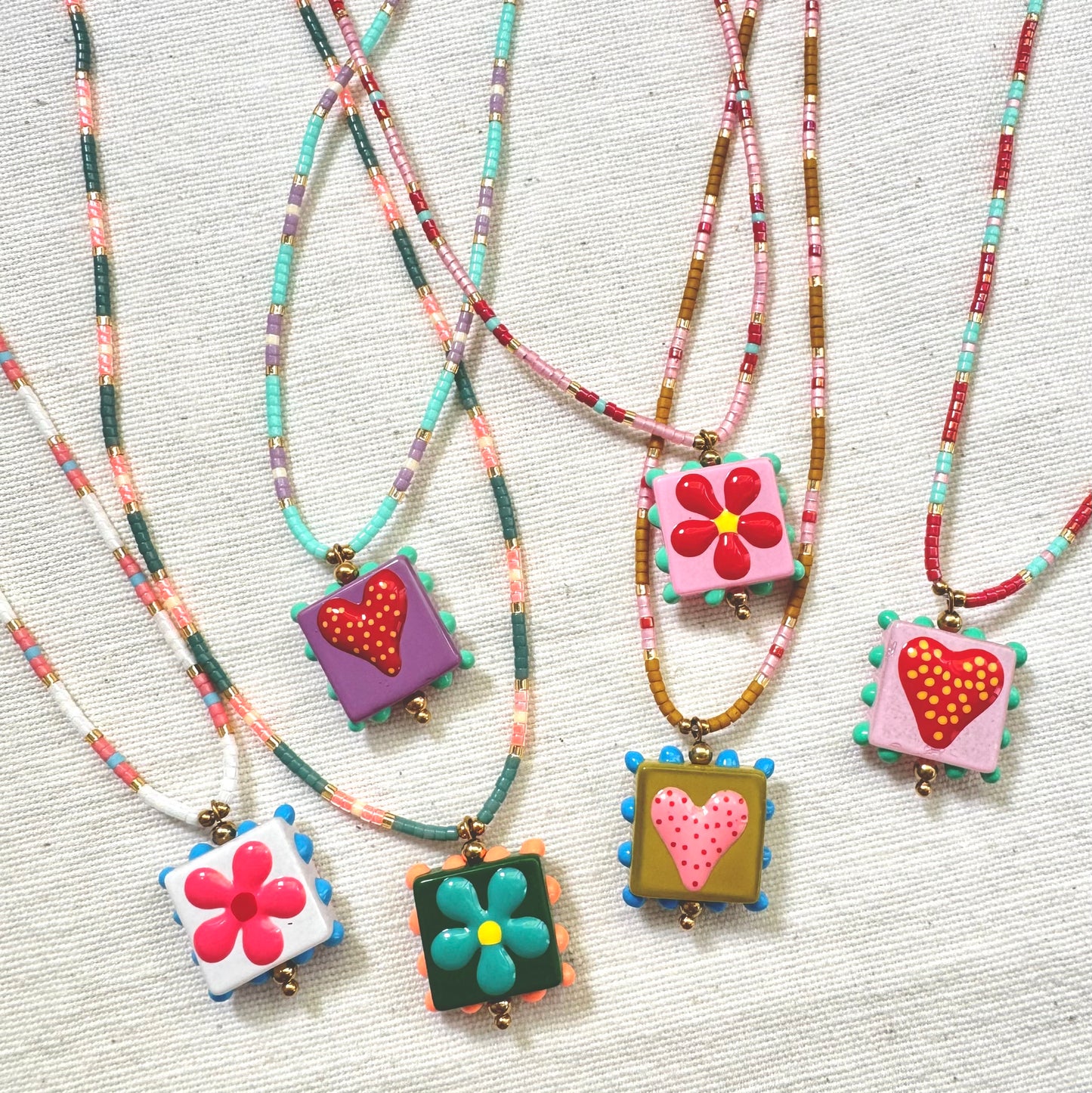 Collar Toscana flor verde