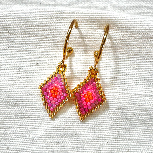 Pendientes Portitxolet fucsia