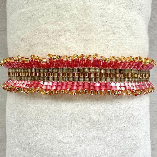 Pulsera Ibiza tamaño fino rosa